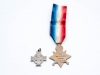 Memorial Cross (issued to mothers of Canadian soldiers who died in World War I) and 1914 – 15 Star (awarded to British/Canadian soldiers who were in an active theatre of war between 5 August 1914 and December 1915. Many Canadians in the 1st and 2nd Contingent received this medal. Both of these medals are named to 6688 Pte. James Heather of Chatham who enlisted in the 1 st Battalion in September 1914 and went overseas with the 1st Contingent. He was killed in 1916. Heather’s father and brother (both named Samuel) were also killed in the war. (Back)