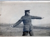 Soldier Holding Something in Hand to Throw