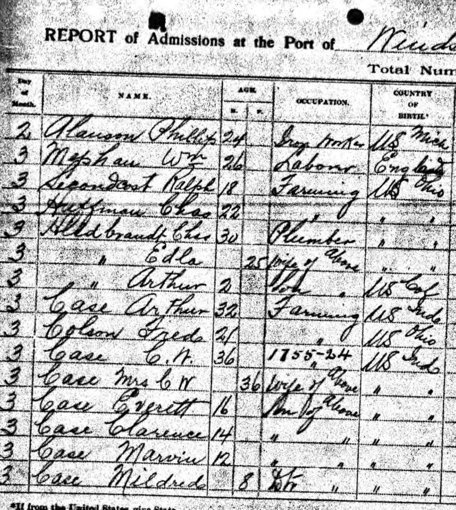 Case Family Borde-Crossing March 1913 A