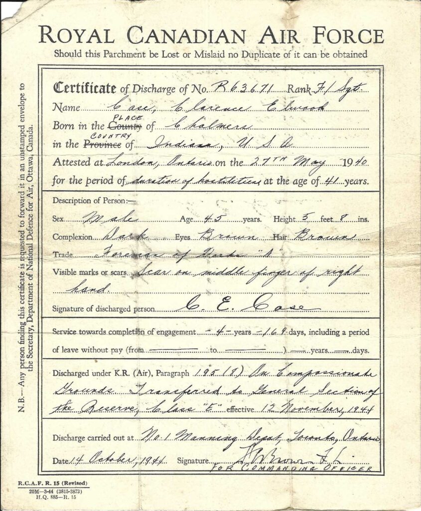 Clarence Case Discharge 2