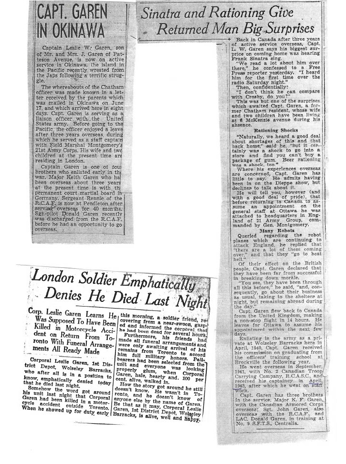 L. W. Garen Newspaper Clippings