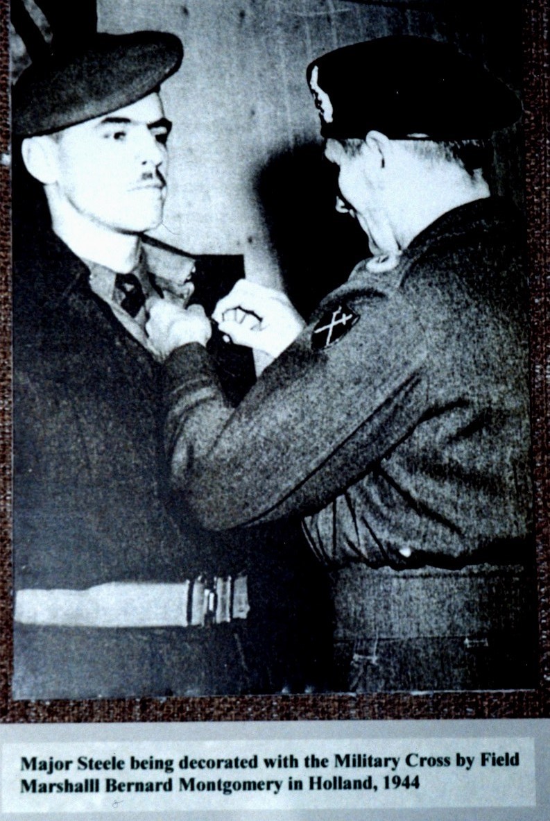 Si Steele Being Decorated with Military Cross Medal From Bernard Montgomery
