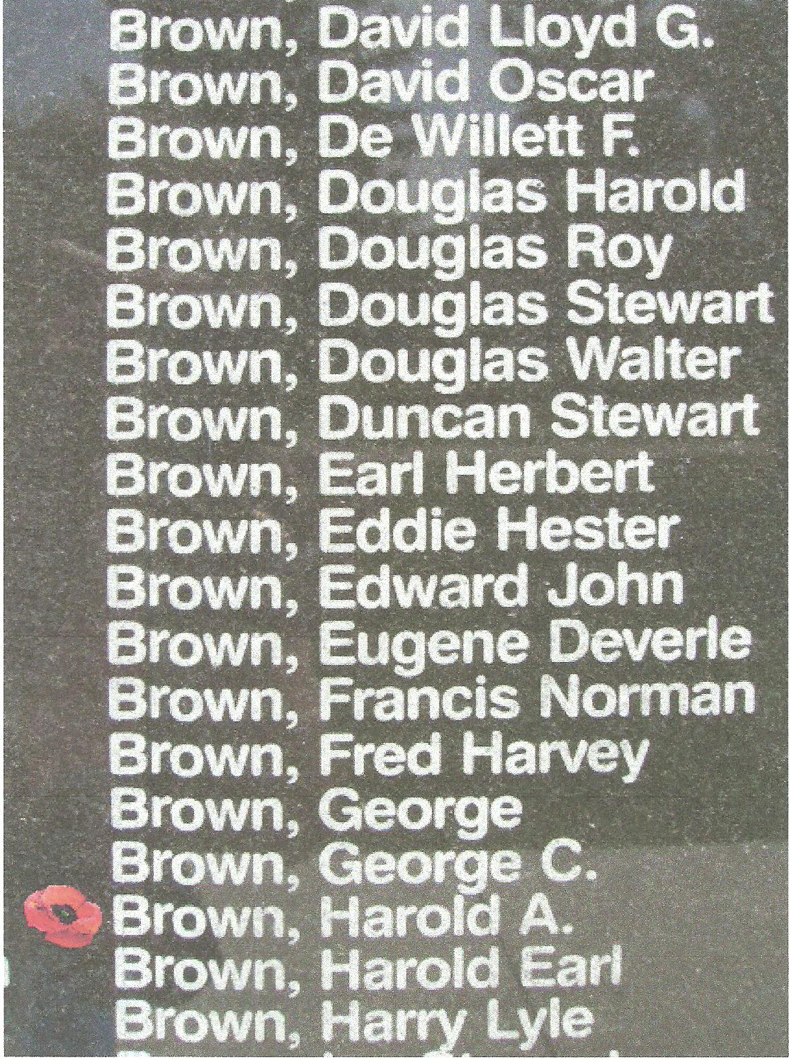 Brown, Harold Alexander